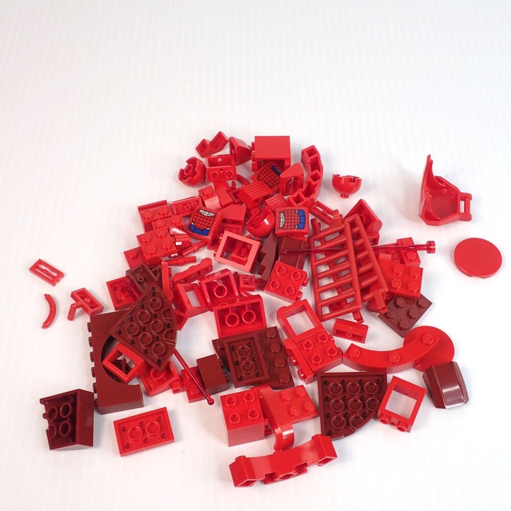 LEGO Parts - Assorted REDS Bulk Pieces - QTY 89 pc (2.7 oz)